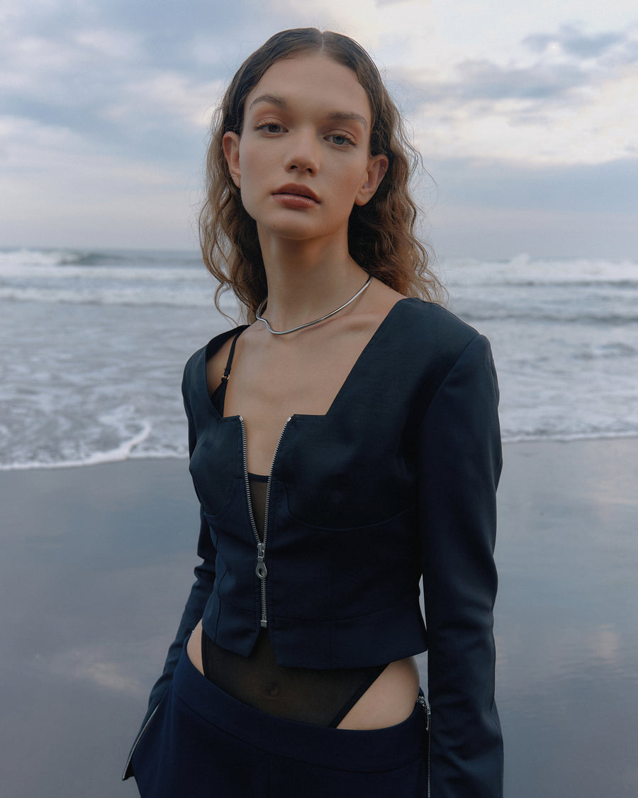 Cropped Bustier Blazer