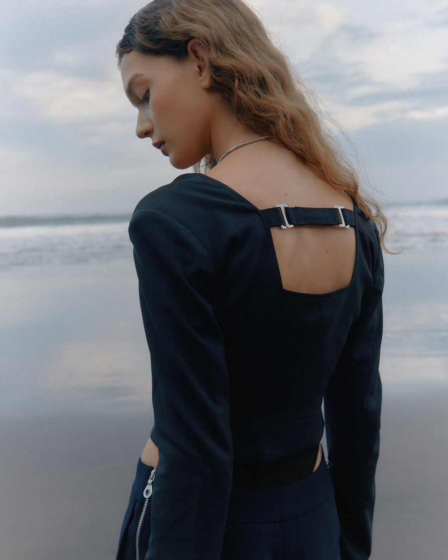 Cropped Bustier Blazer